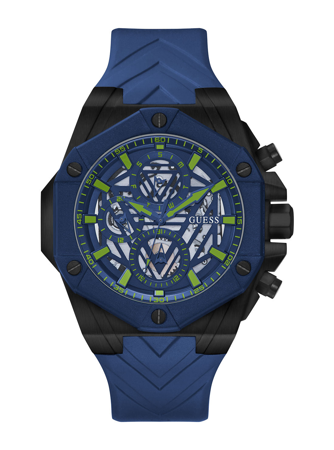 GUESS Men's Blue Formula Silicone Watch GW0579G3 Front View