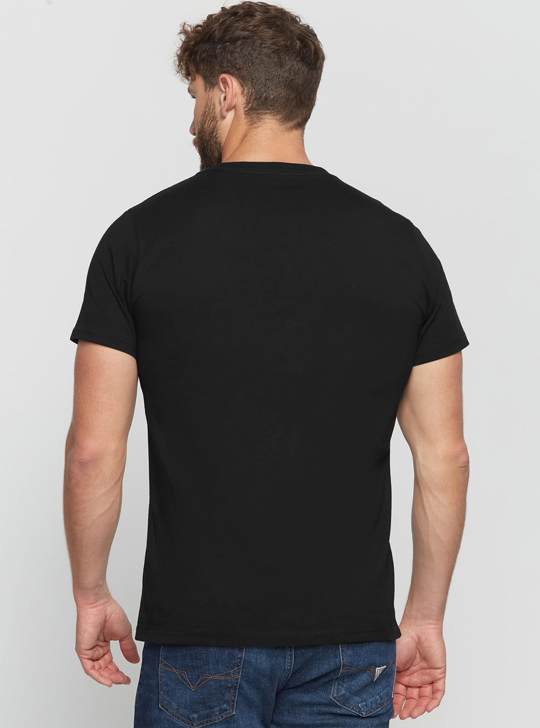 GUESS Men's Eco Black Gad Logo T-Shirt M2BI33K8FQ4 Back View
