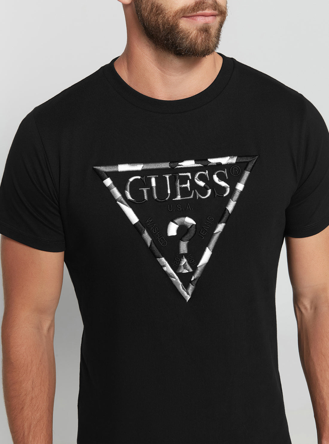 GUESS Men's Eco Black Gad Logo T-Shirt M2BI33K8FQ4 Detail View