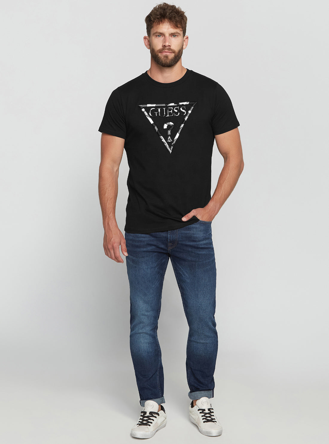 GUESS Men's Eco Black Gad Logo T-Shirt M2BI33K8FQ4 Full View