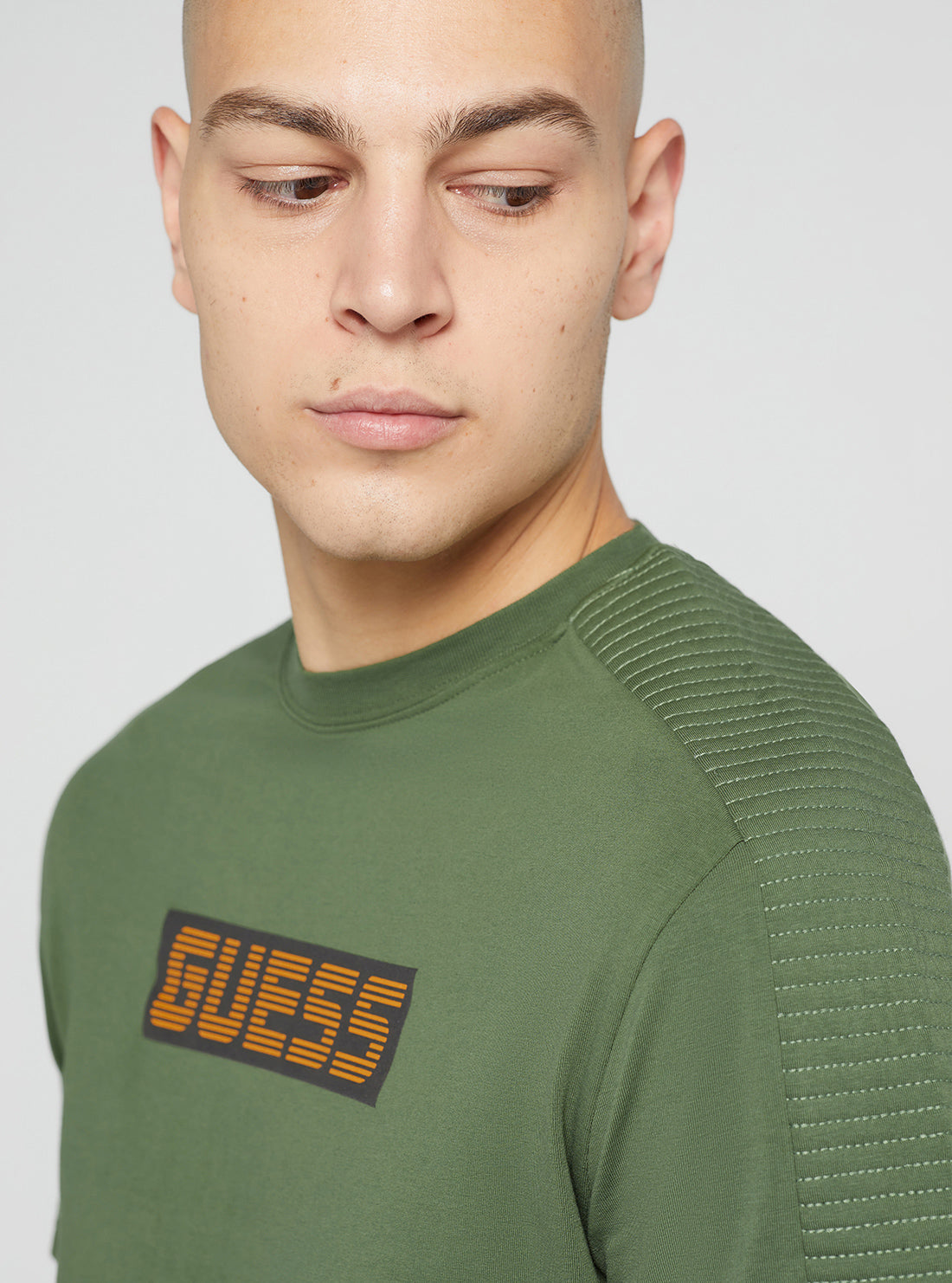 GUESS Men's Eco Green Camron Logo Active T-Shirt Z2BI02J1314 Detail View