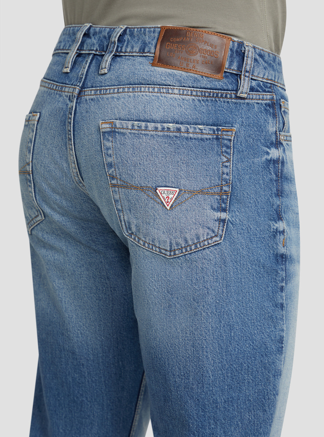 GUESS Men's Eco Mid-Rise Tapered Drake Denim Jeans In The Blazer Wash M3RA37D4T9C Detail View