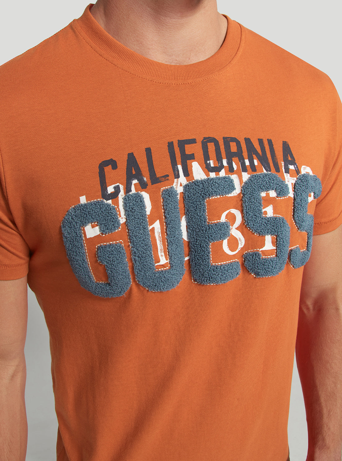 GUESS Men's Eco Orange Arzen T-Shirt M2BI38K8FQ4 Detail View