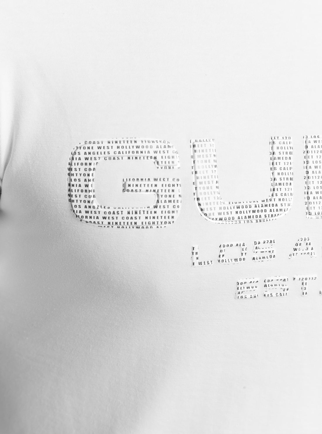 GUESS Men's Eco White Bertil Logo T-Shirt M2BI25J1314 Close View