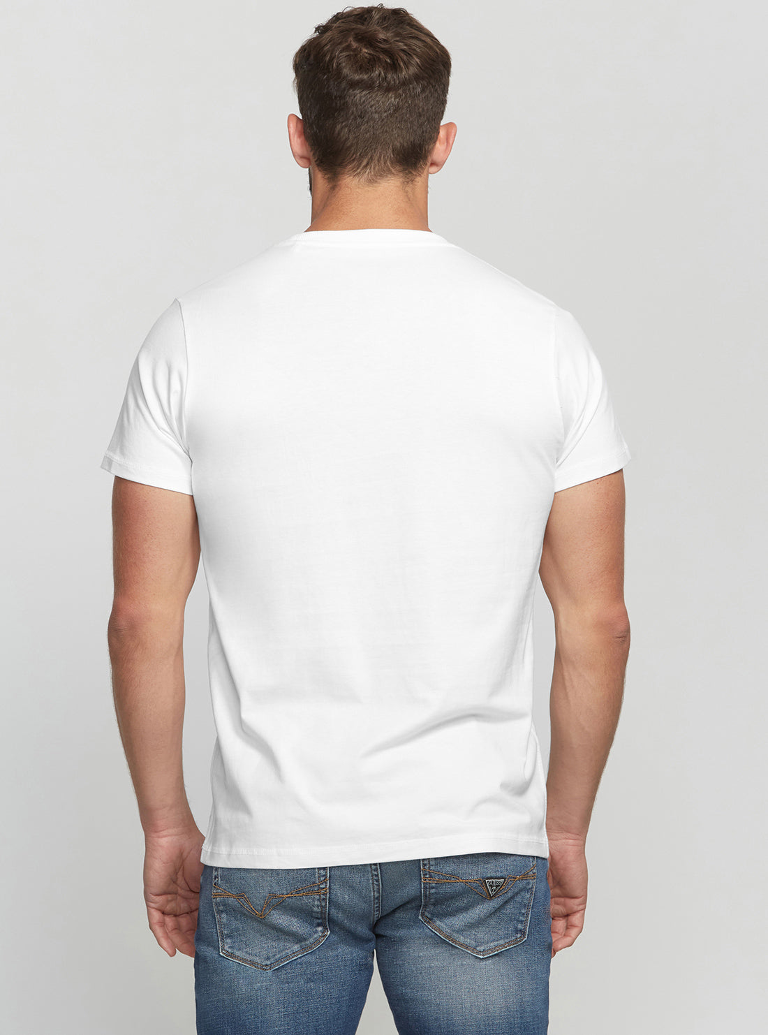 GUESS Men's Eco White Gad Logo T-Shirt M2BI33K8FQ4 Back View