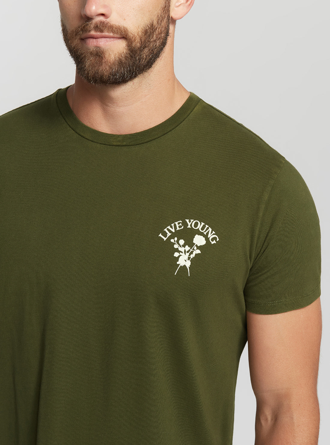 GUESS Men's Green Multi Live Young T-Shirt M2BI74KBDL0 Detail View