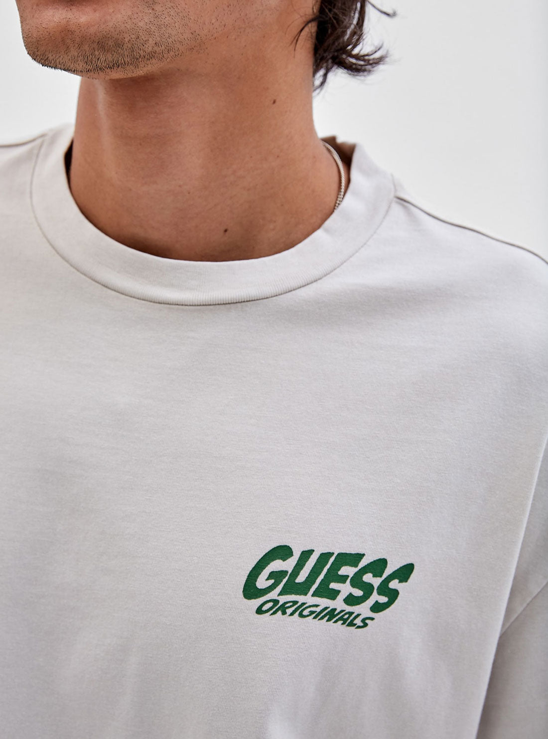 GUESS Men's Guess Originals x Batman White Collage T-Shirt M2BI10K9XF3 Detail View