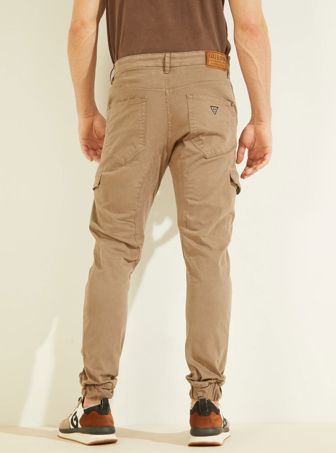GUESS Men's Walnut Brown New Kombat Cargo Pants M2YB17WEOP4 Back View