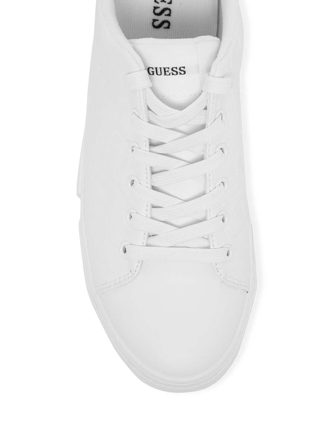 GUESS Men's White Munner Logo Low Top Sneakers MUNNER-A Top View