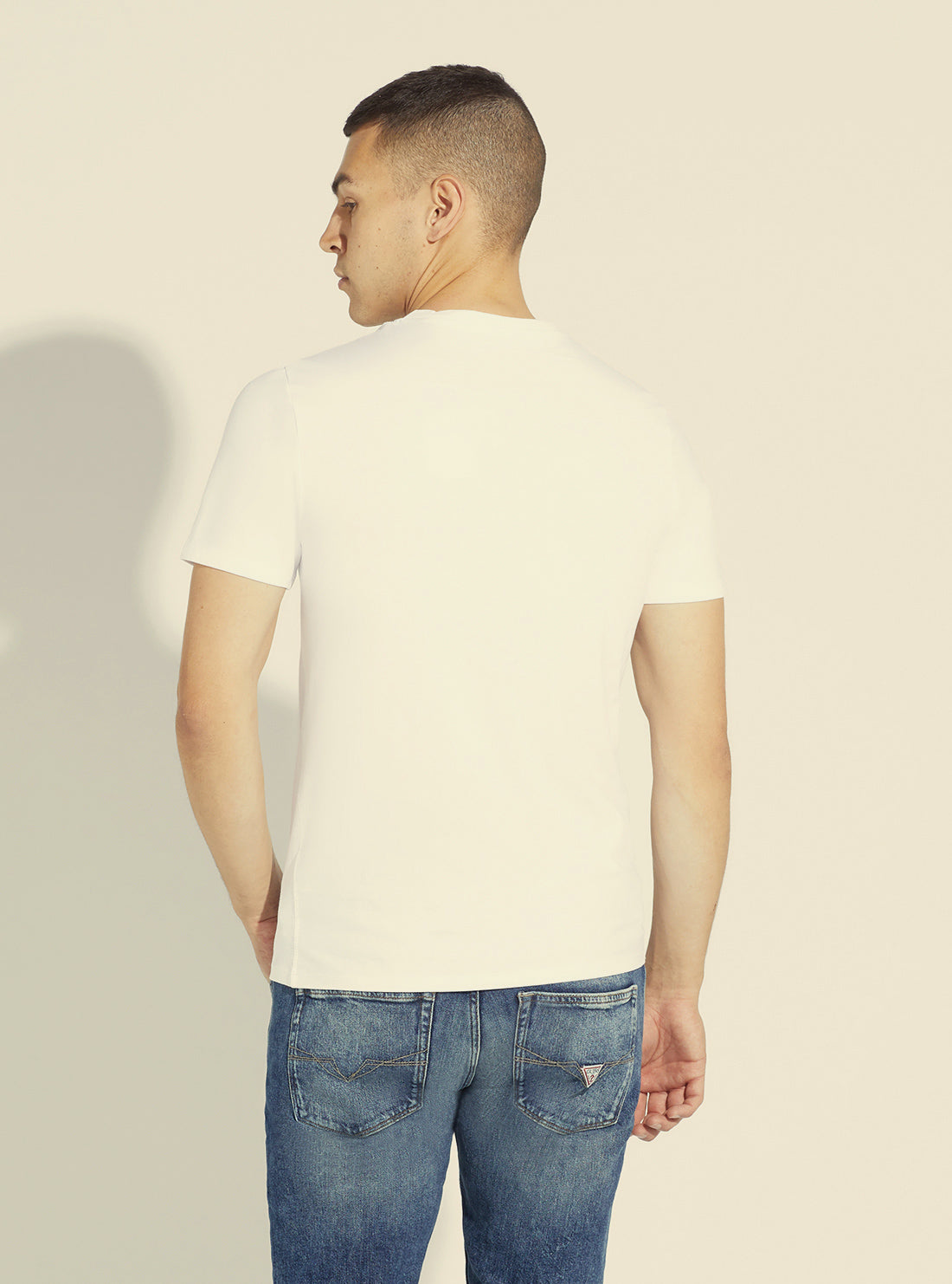 White V-Neck Core Logo T-Shirt