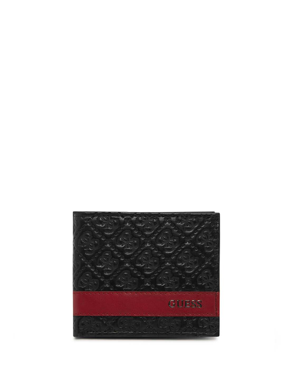 GUESS Men's Red Black Quattro G Slimfold Wallet 31GUE13215 Front View