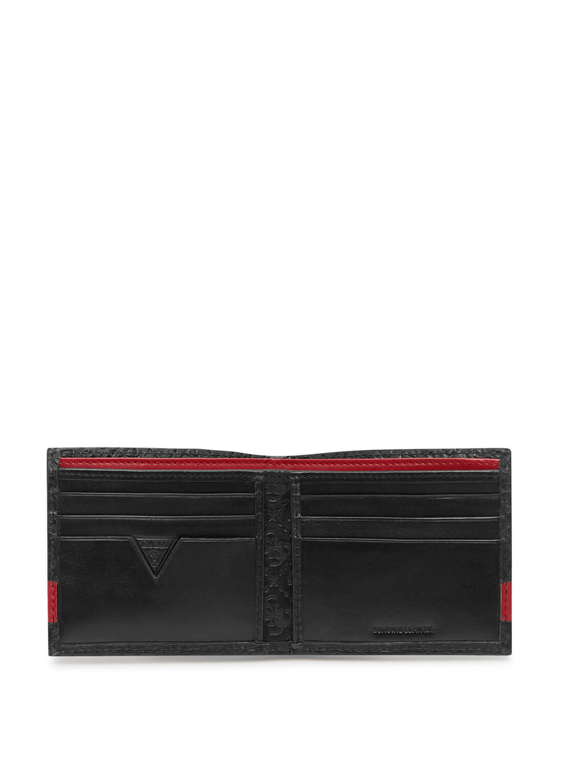 GUESS Men's Red Black Quattro G Slimfold Wallet 31GUE13215 Inside View