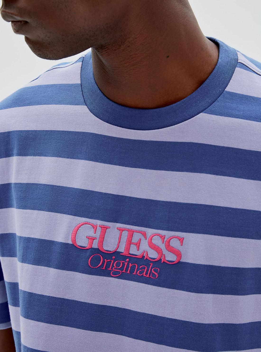 GUESS Originals Blue Reid Striped T-Shirt