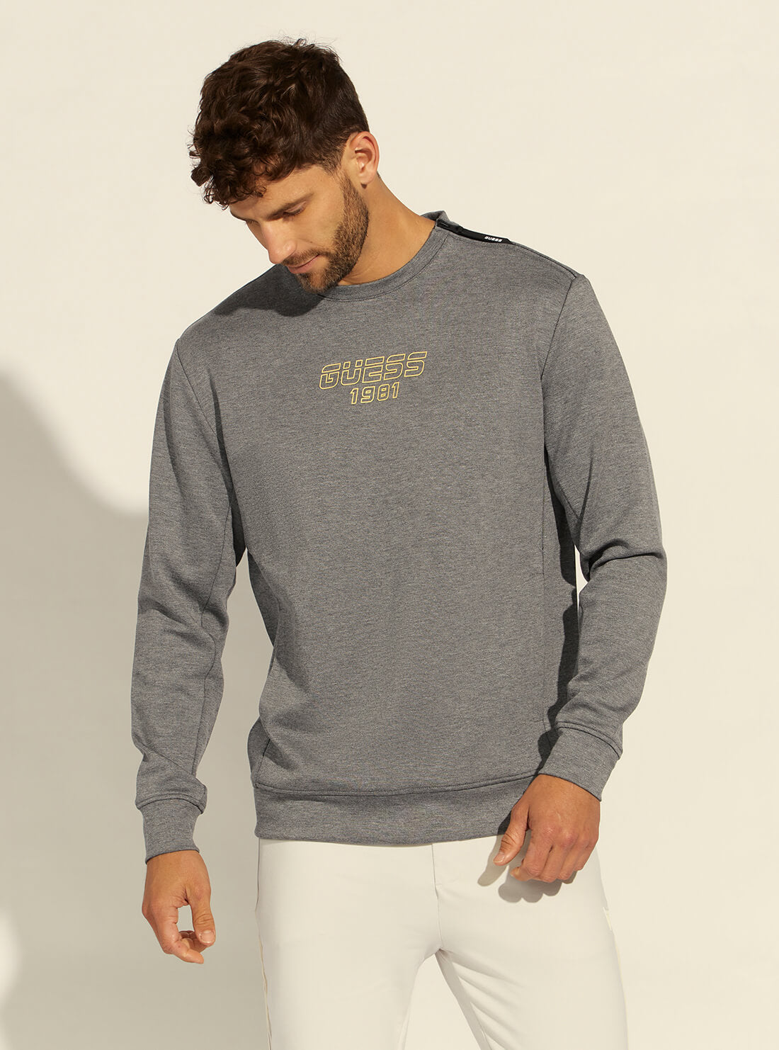 GUESS Mens  Eco Grey Stephen Active Jumper Z2RQ04KAYO2 Front View