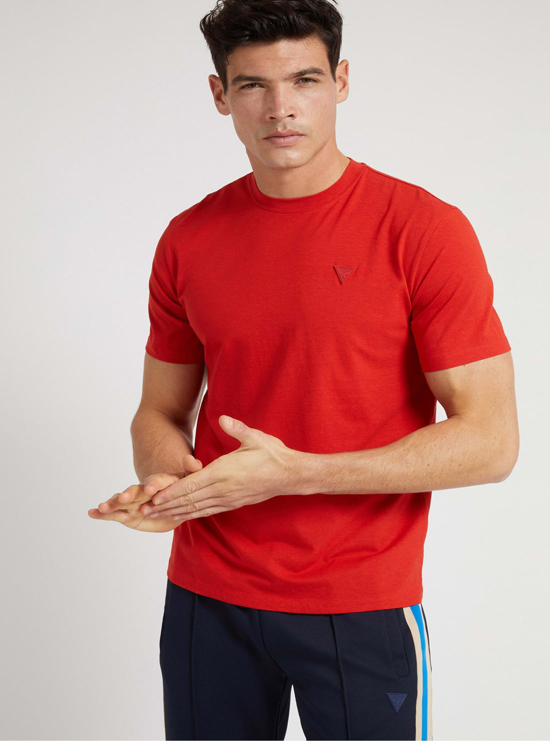 GUESS Mens  Eco Red Hedley Active T-Shirt Z2RI11JR06K Front View