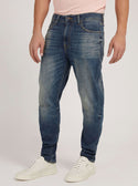 GUESS Mens Mid-Rise Regular Tapered Drake Denim Jeans in Reeno Wash M2GA37D4G23 Front View