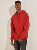 GUESS Mens Eco Red  Roy Embroidered Logo Hoodie M0GQ03R44Q7 Front View