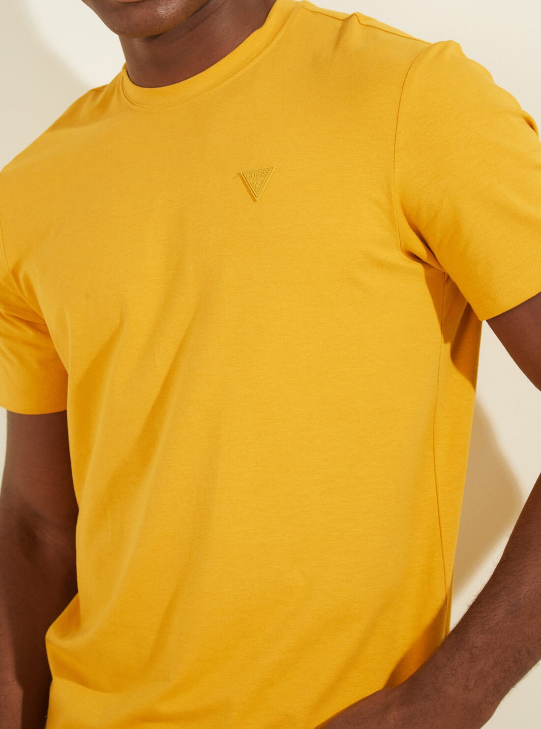 GUESS Mens  Eco Yellow Hedley Active T-Shirt Z2RI11JR06K Detail View