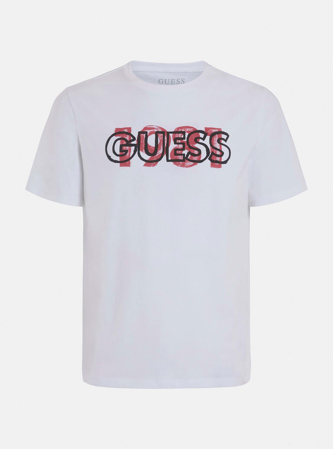 GUESS Mens Eco White Orwell Logo T-Shirt M2GI09J1311 Ghost Front View