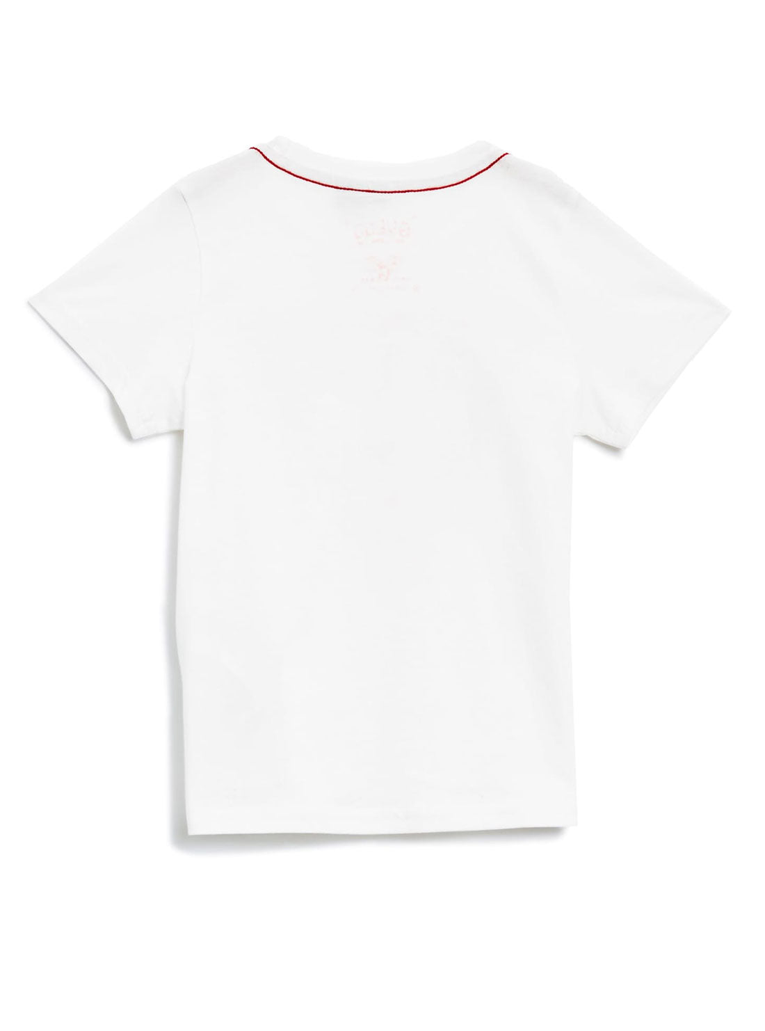 GUESS Short Sleeve Triangle Logo White Little Boy Tee Back View