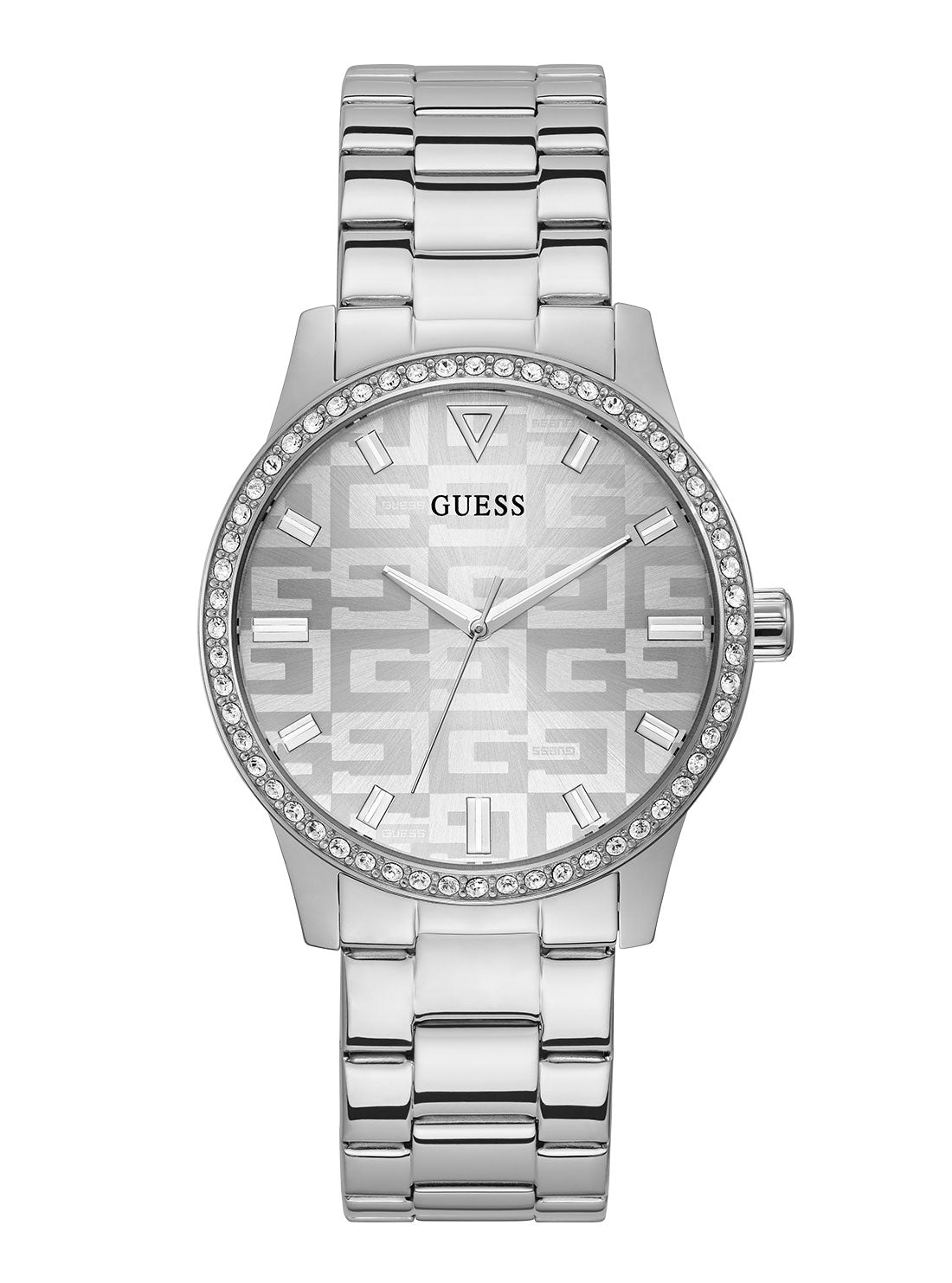 GUESS Womens Silver G Check Watch GW0292L1 Front View