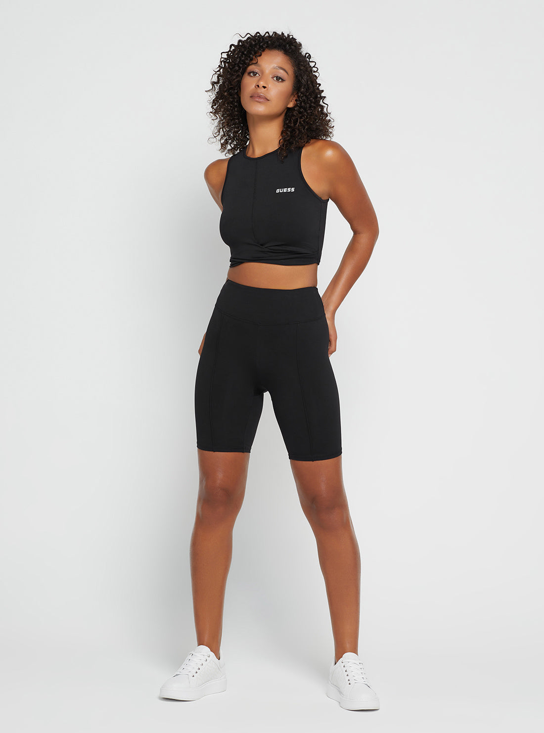 GUESS Women's Black Coline Active Bike Shorts V2BD01MC04Z Full View