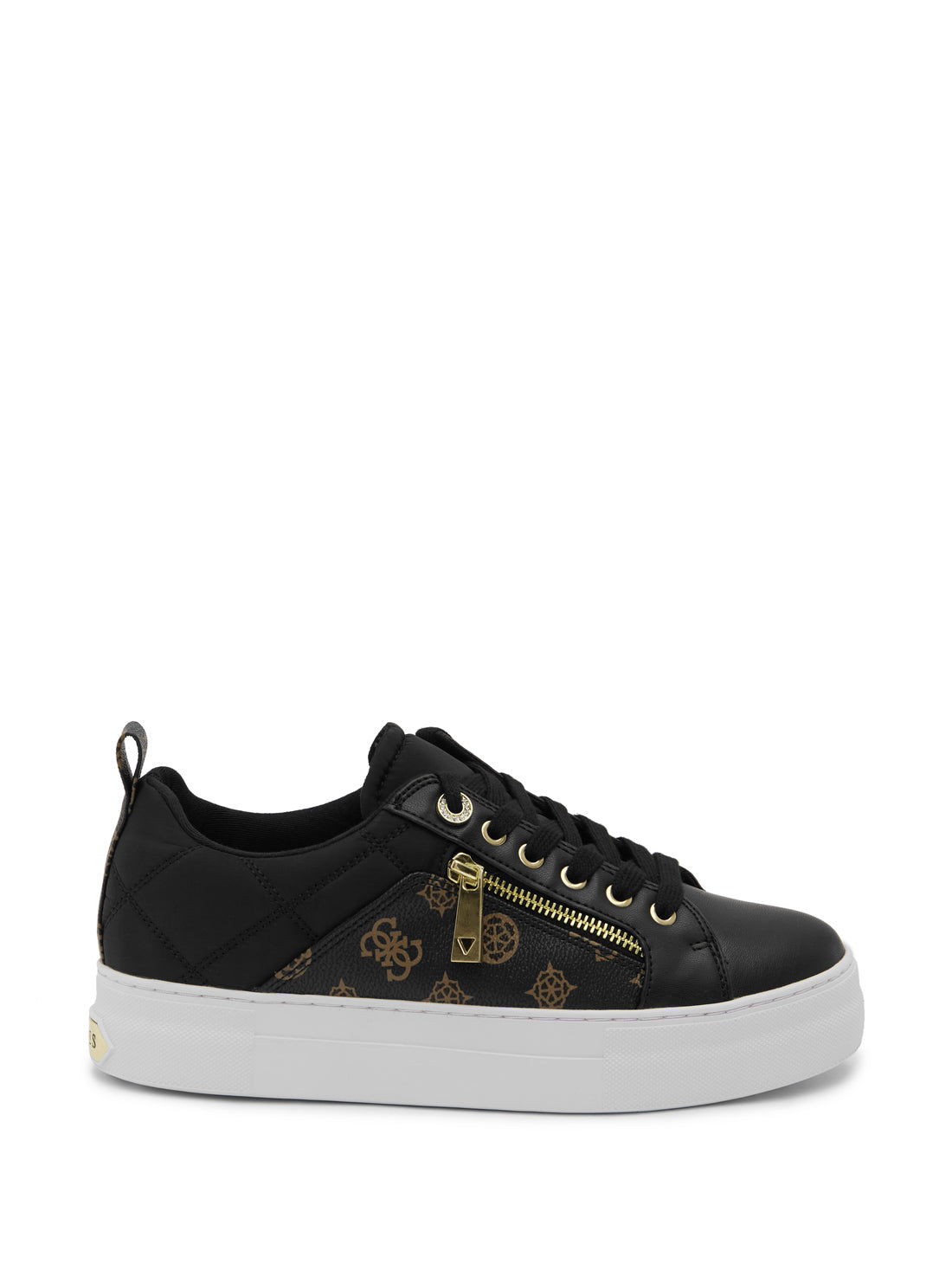 GUESS Women's Black Ganela Low Top Sneakers GANELA Side View