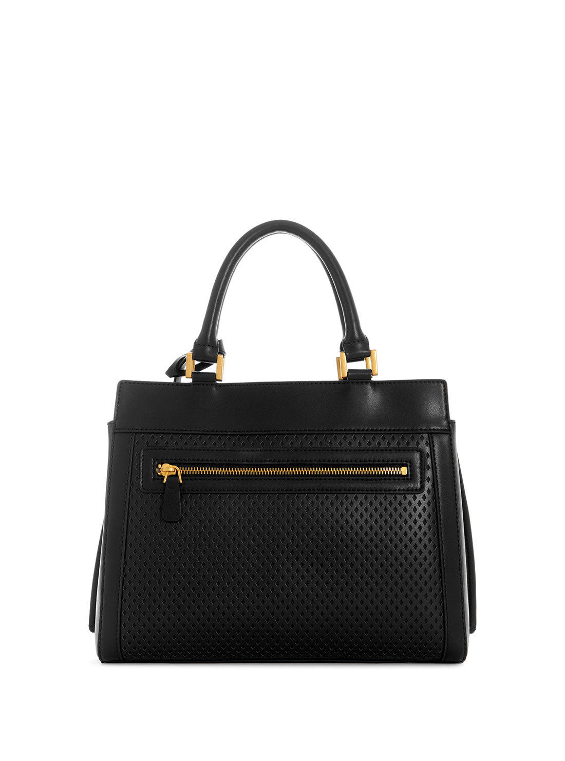 GUESS Women's Black Katey Perf Satchel Bag WH876926 Back View