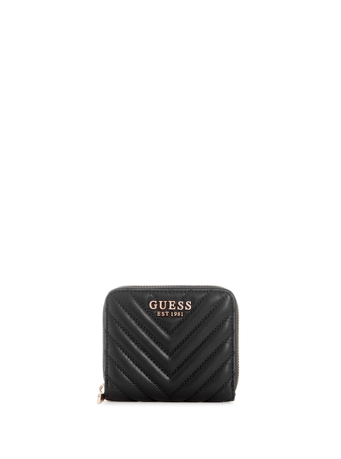 GUESS Women's Black Keillah Quilted Small Wallet QG869037 Front View