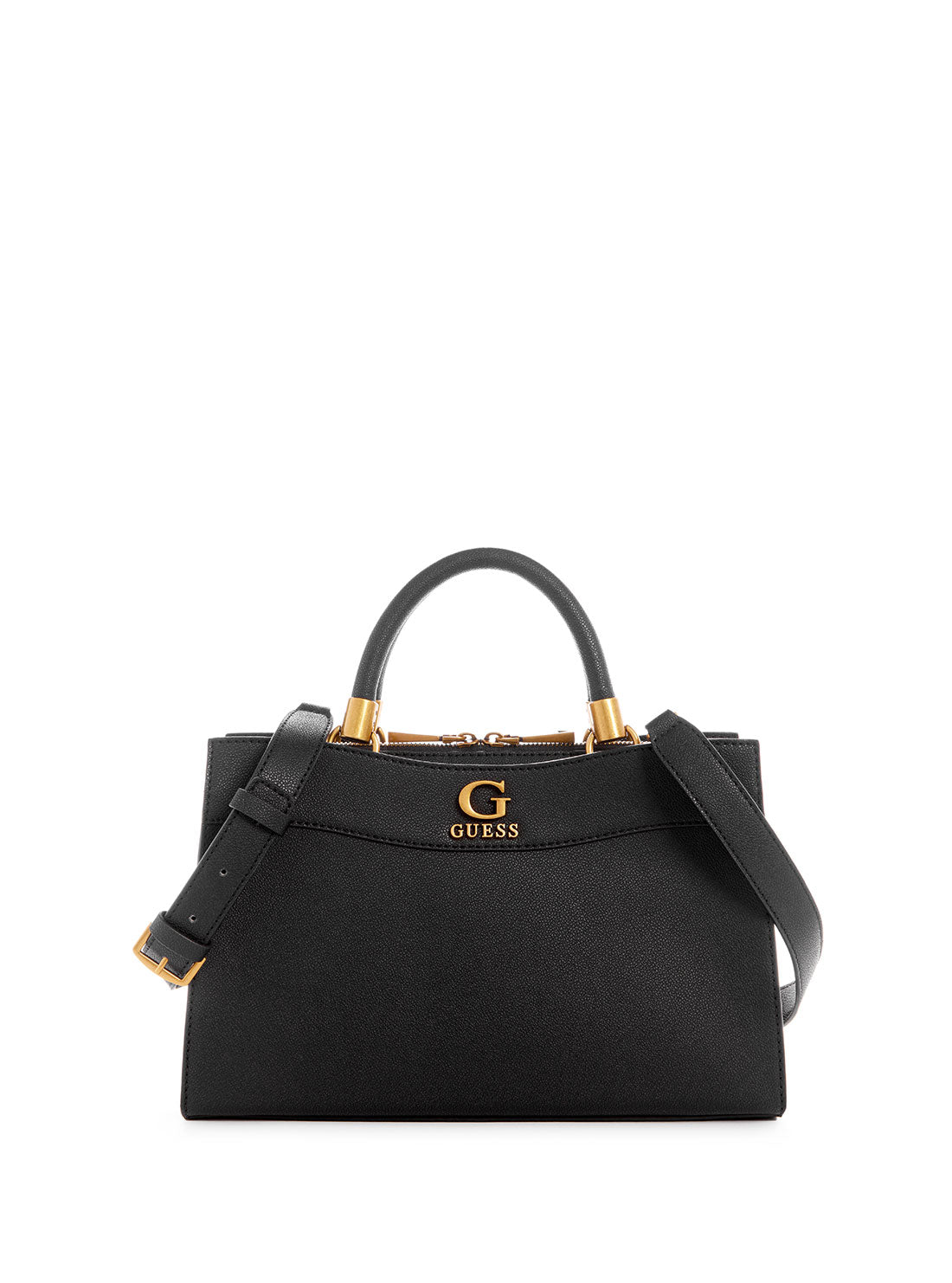 GUESS Women's Black Nell Small Girlfriend Satchel VB867806 Front View