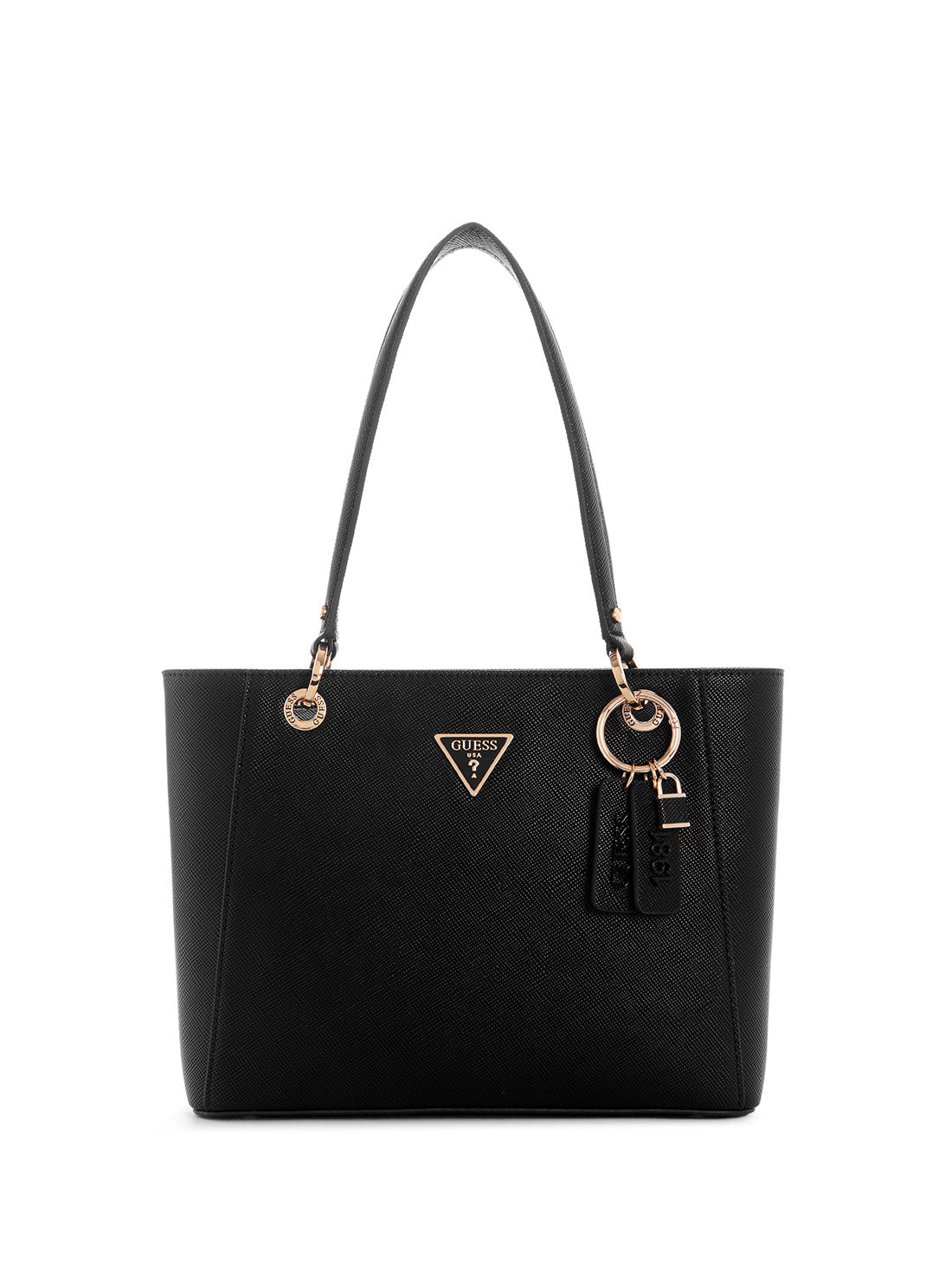 GUESS Women's Black Noelle Small Noel Tote Bag ZG787924 Front View
