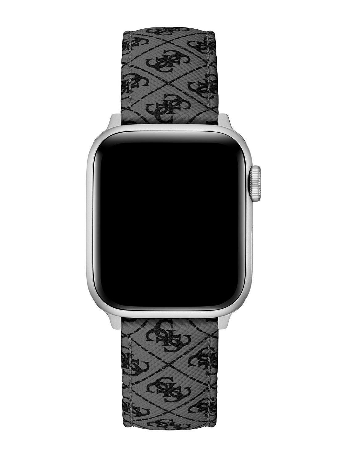GUESS Women's Black Quattro G Leather Apple Watch Strap CS2001S2 Front View