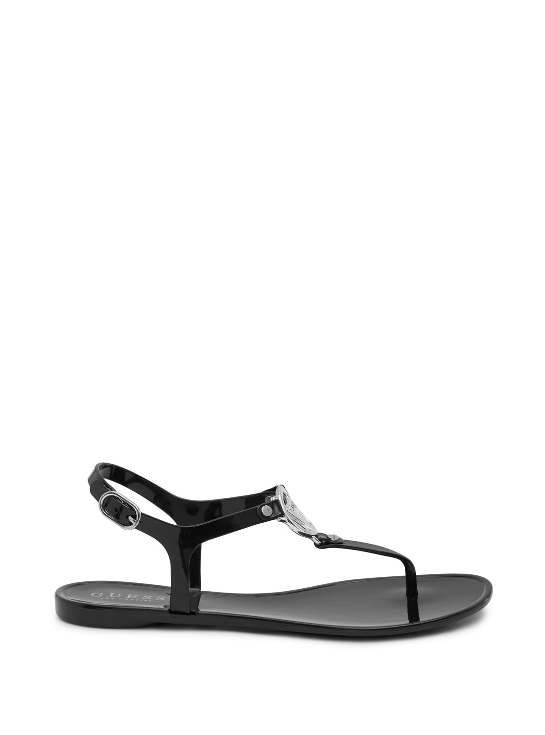 GUESS Women's Black Replace Logo Sandals REPLACE Side View