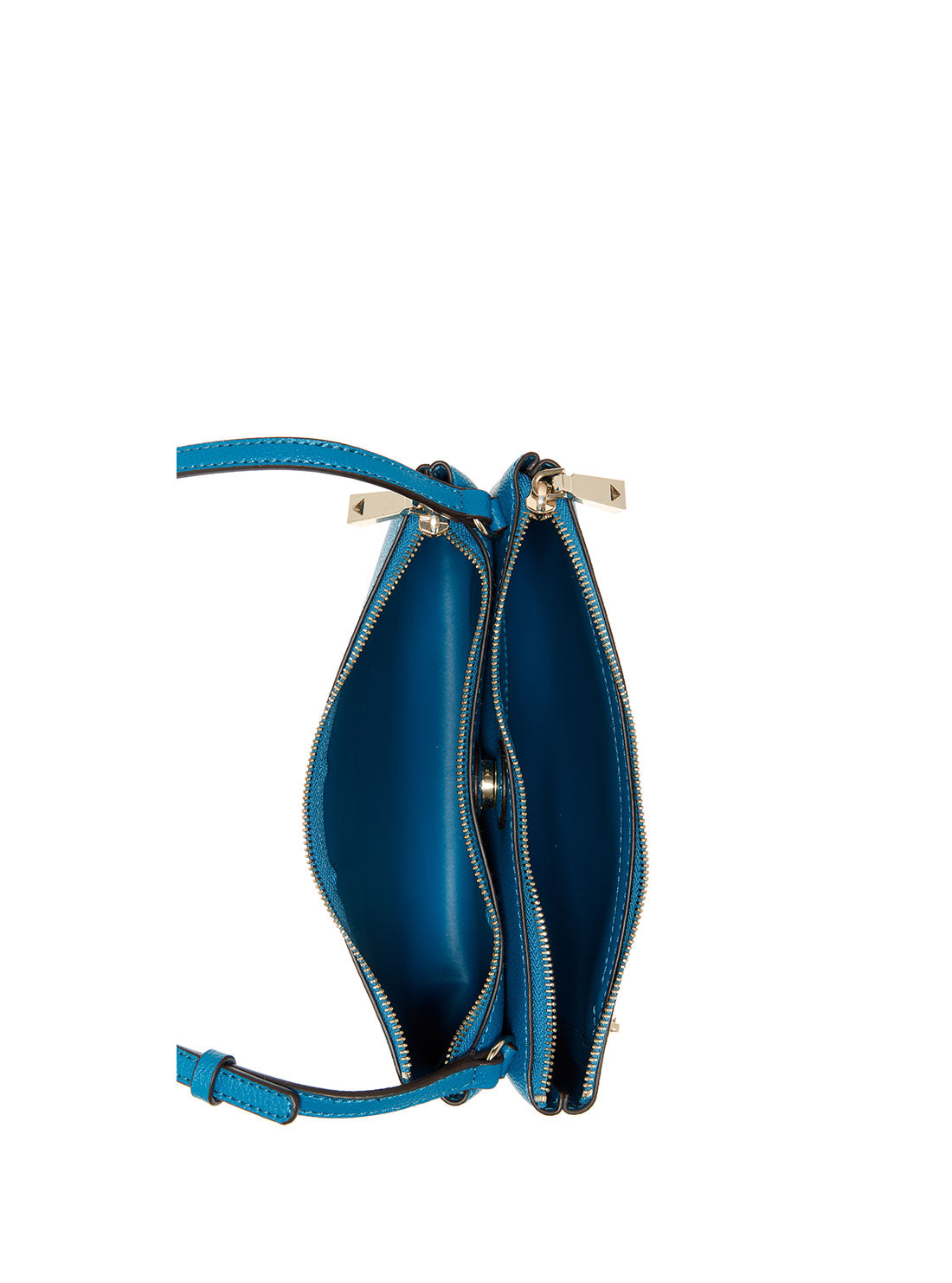 GUESS Women's Blue Naya Double Zip Crossbody Bag VG788170 Inside View