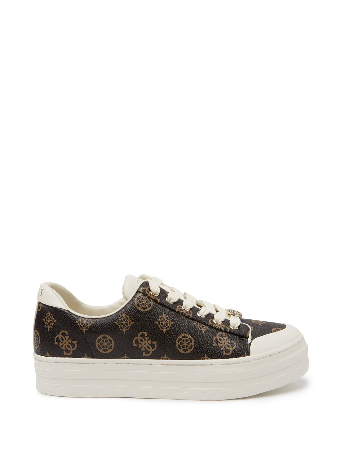 GUESS Women's Brown Lullu Logo Low Top Sneakers LULLU3 Side View