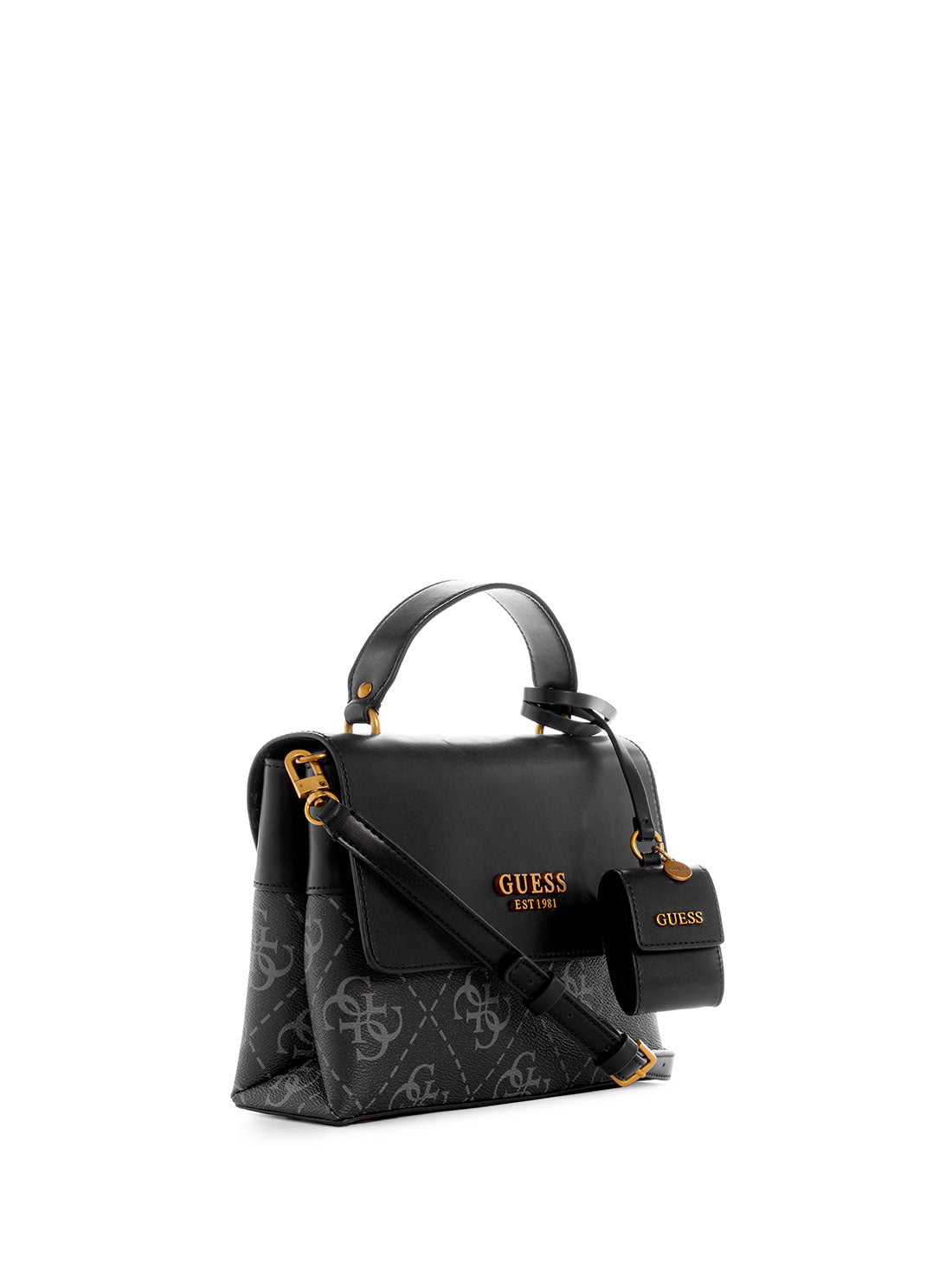 GUESS Women's Coal Logo Berta Crossbody Bag SB868820 Front Side View