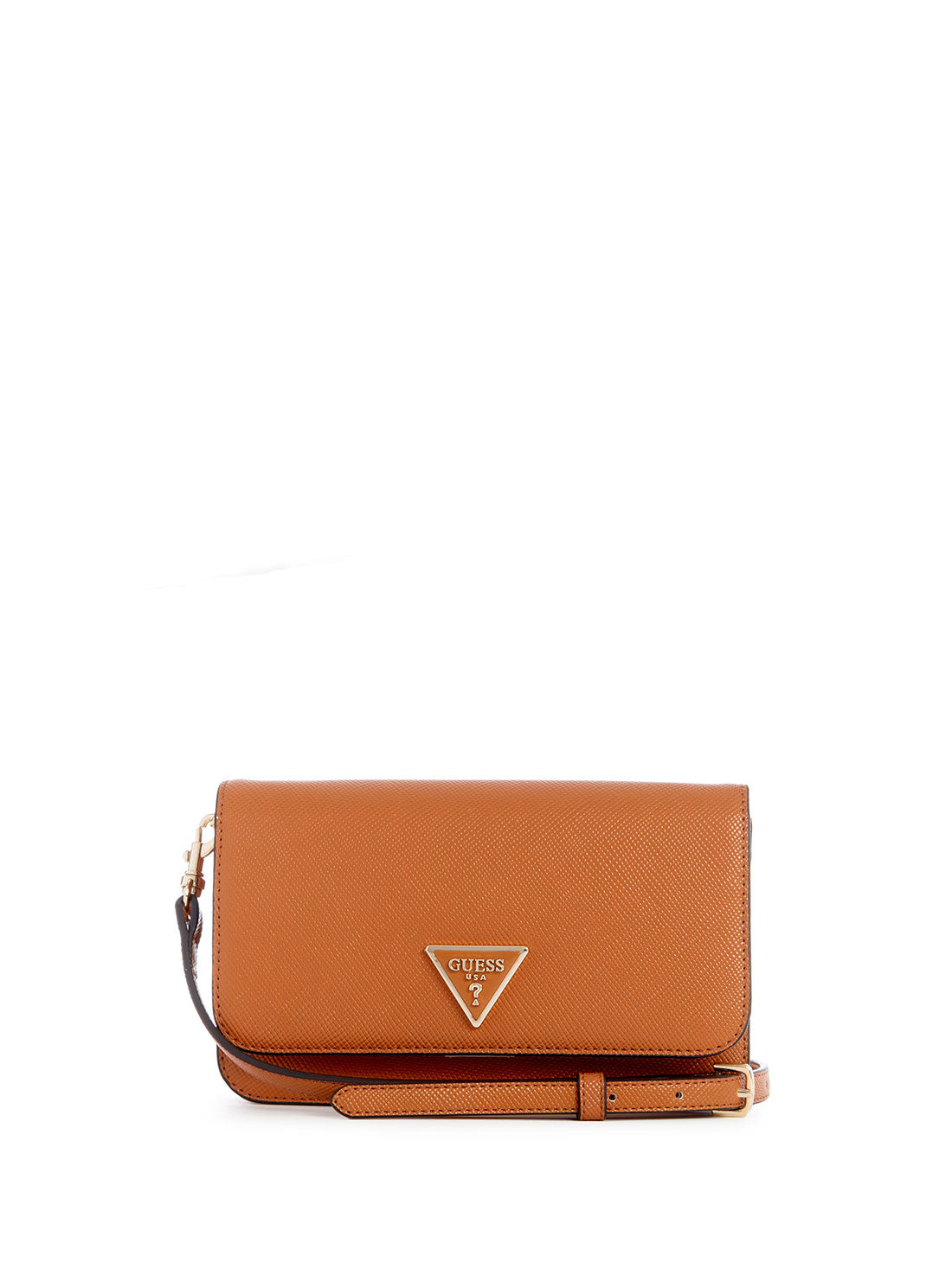 GUESS Women's Cognac Noelle Crossbody Organiser ZG787979 Front View