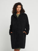 GUESS Women's Eco Black Alina Coat W2BL91WF2C2 Front View