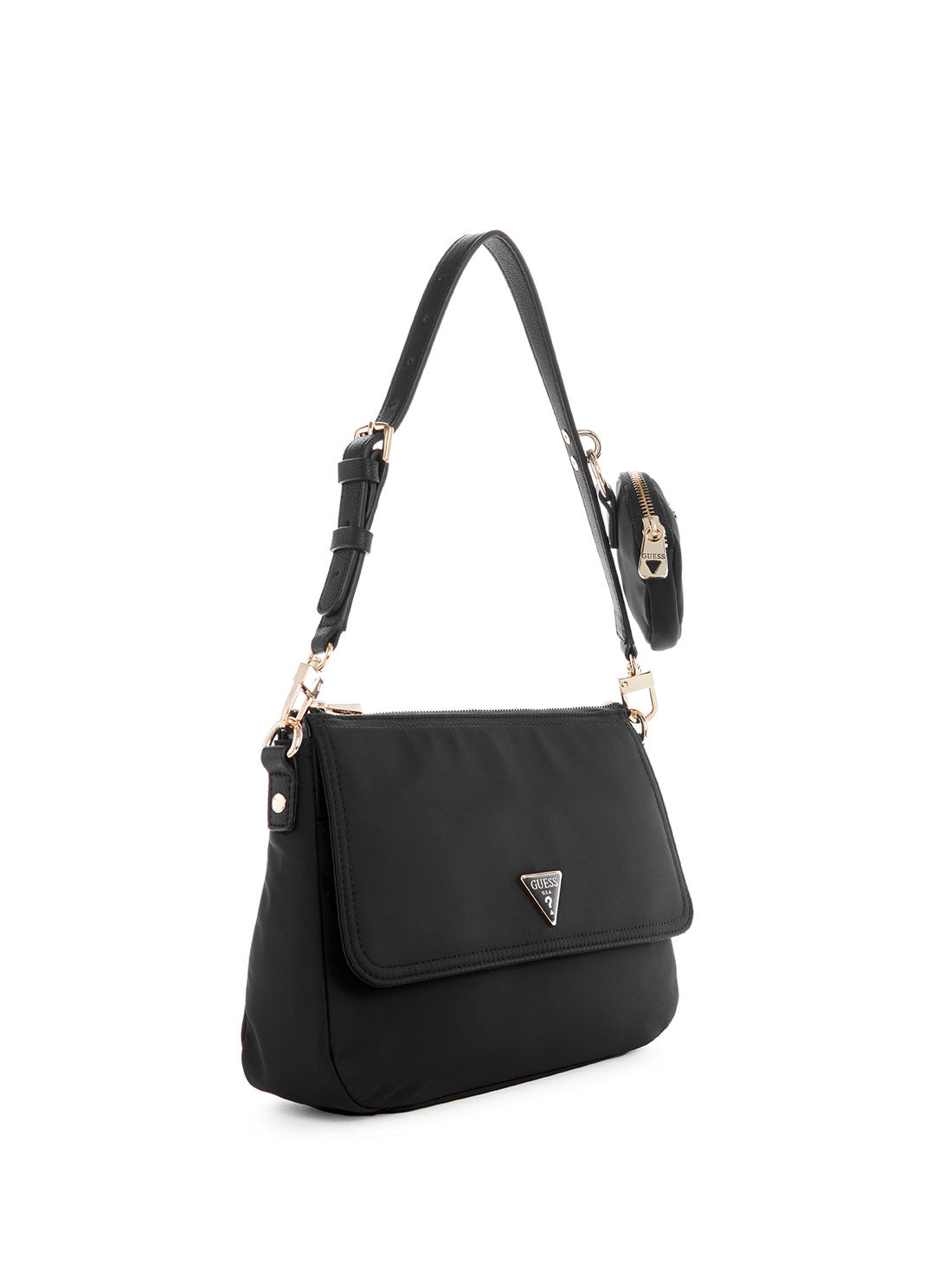 GUESS Women's Eco Black Gemma Shoulder Bag EYG839518 Front Side View