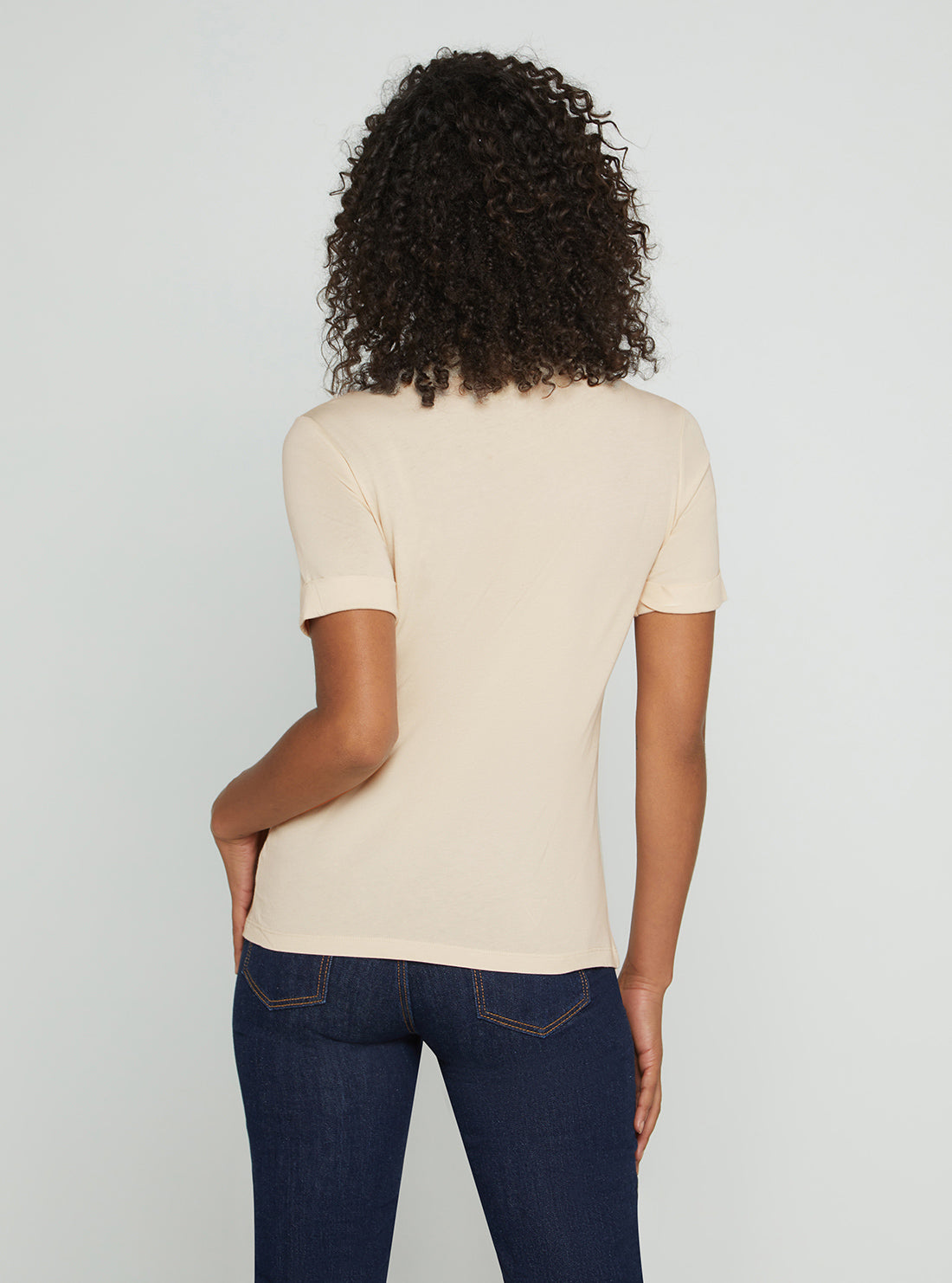 GUESS Women's Eco Pearl Oyster Nichita Logo T-Shirt W2BI15K46D1 Back View