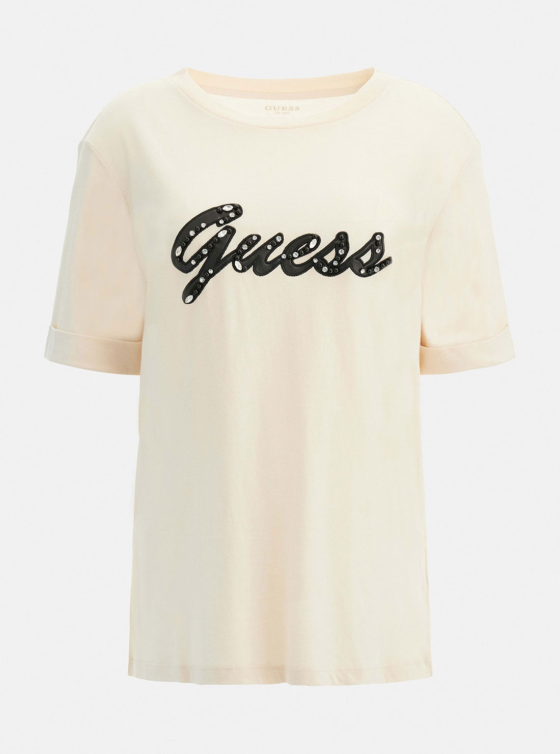 GUESS Women's Eco Pearl Oyster Nichita Logo T-Shirt W2BI15K46D1 Ghost View