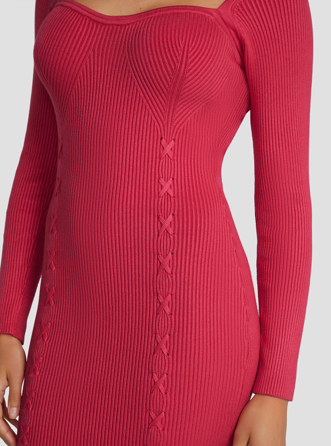 GUESS Women's Eco Pink Margot Knit Midi Dress W2BK55Z2YJ2 Detail View