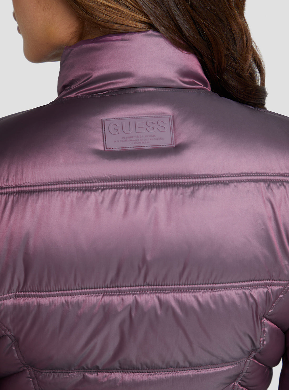 GUESS Women's Eco Purple Janis Reversible Jacket W3RL04WF5C2 Back Detail View