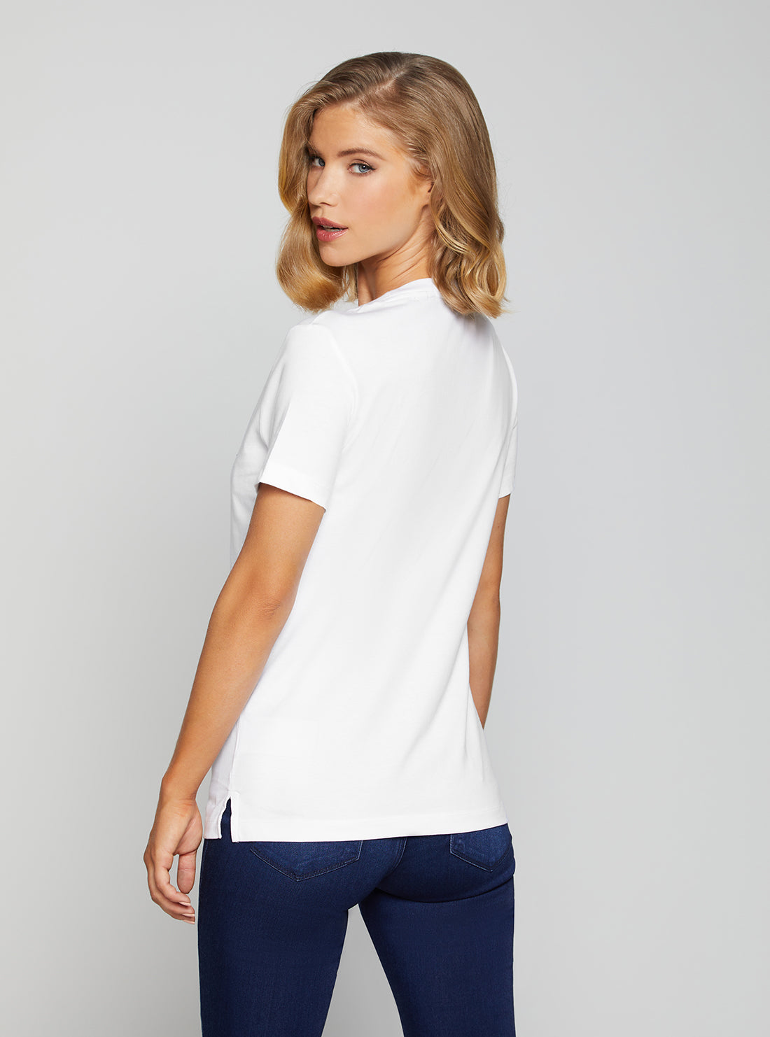 GUESS Women's Eco White Icon Logo T-Shirt W2BI12I3Z13 Back View