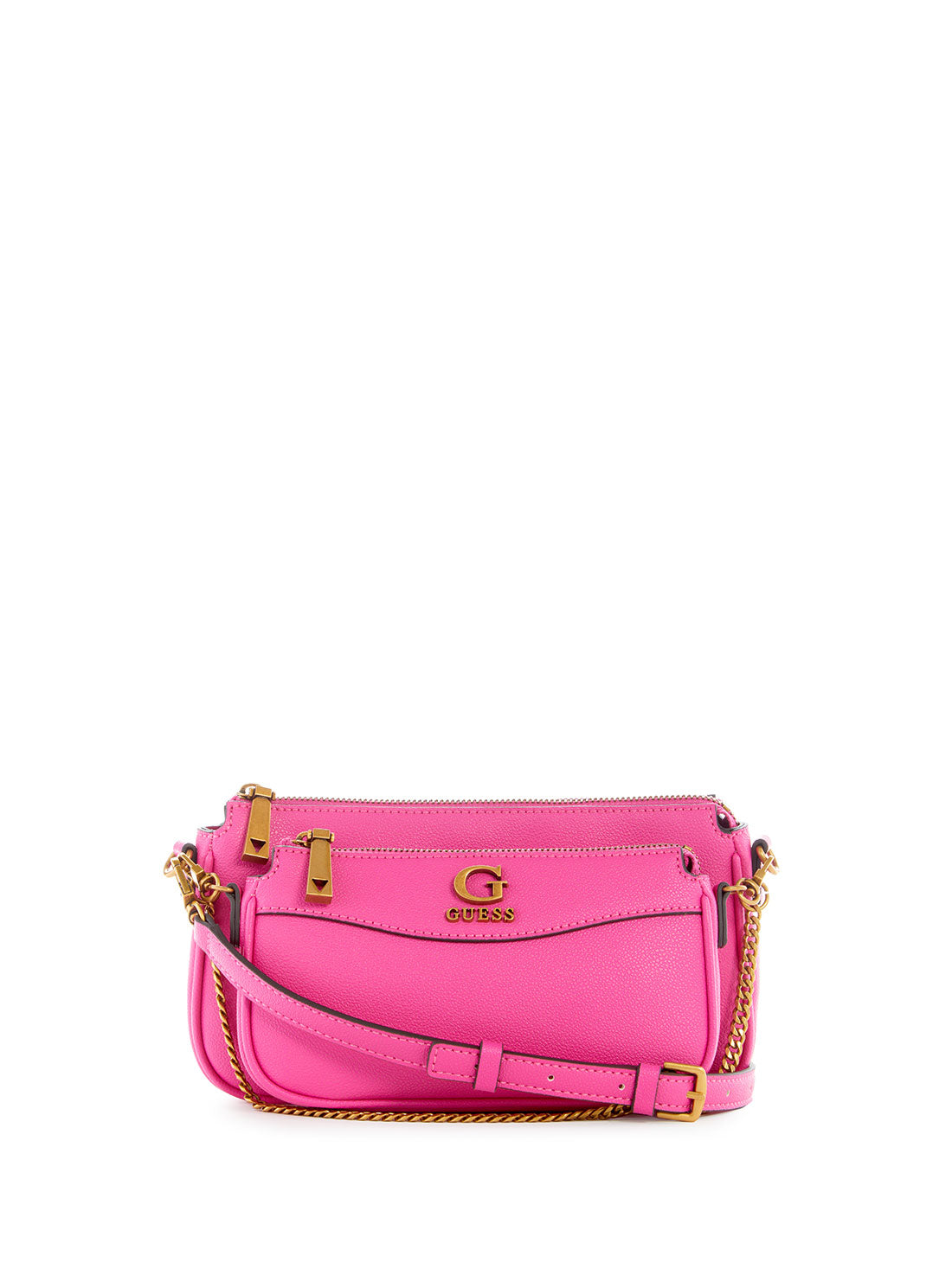 GUESS Women's Fuchsia Nell Crossbody Pouch Bag VB867870 Front View