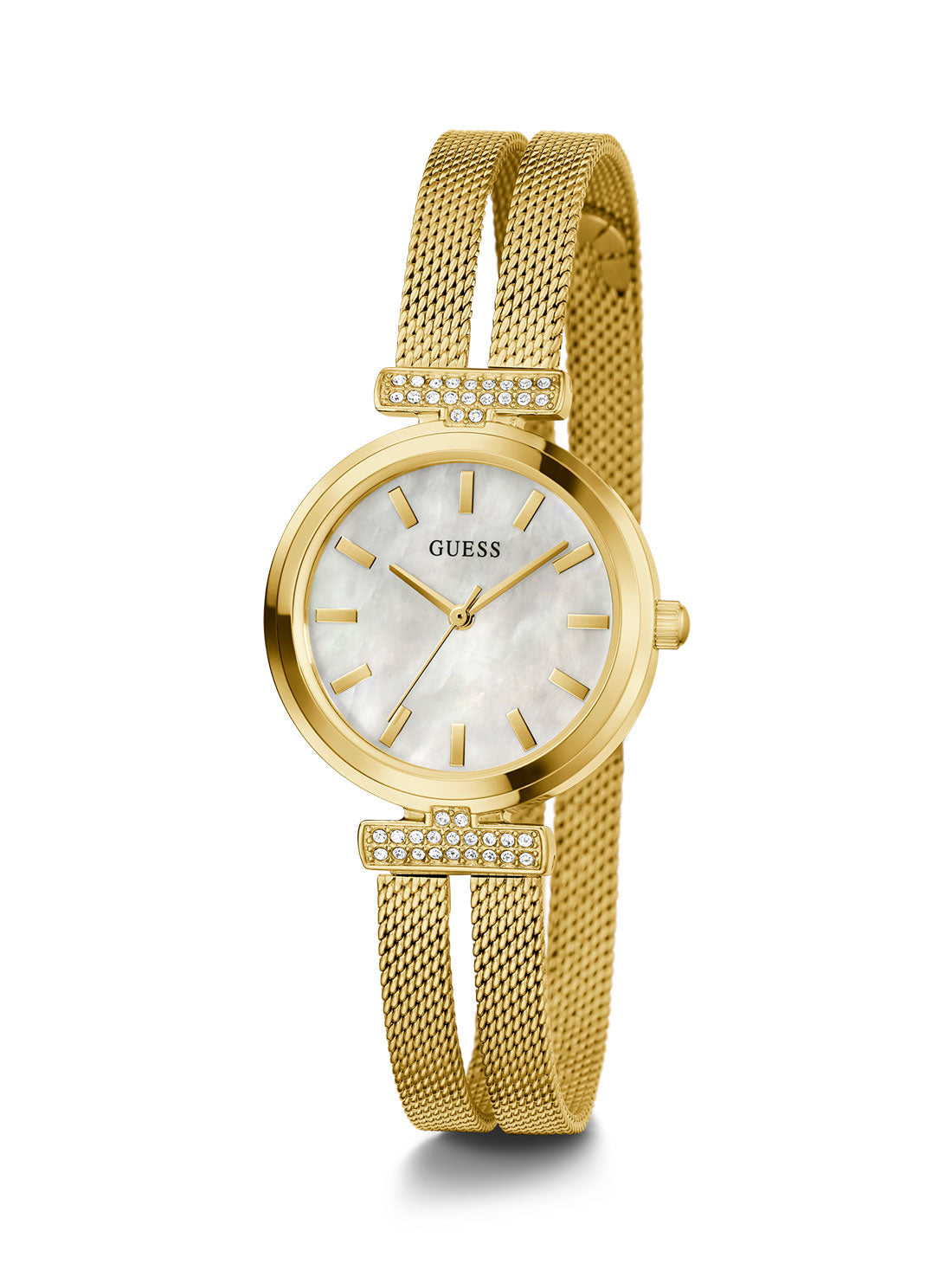 Gold Array Crystal Mesh Watch