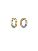 GUESS Women's Gold Crystal Baguette Hoop Earrings JUBE03008JWYGT Front View