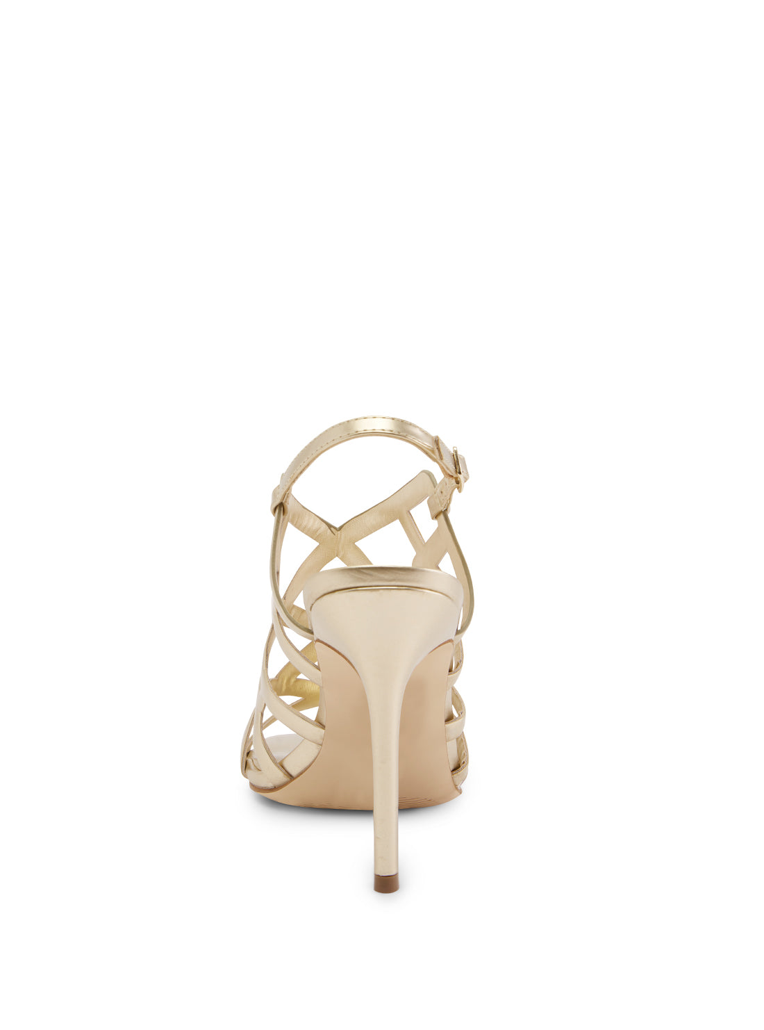GUESS Women's Gold Teama Strappy High Heels TEAMA Back View