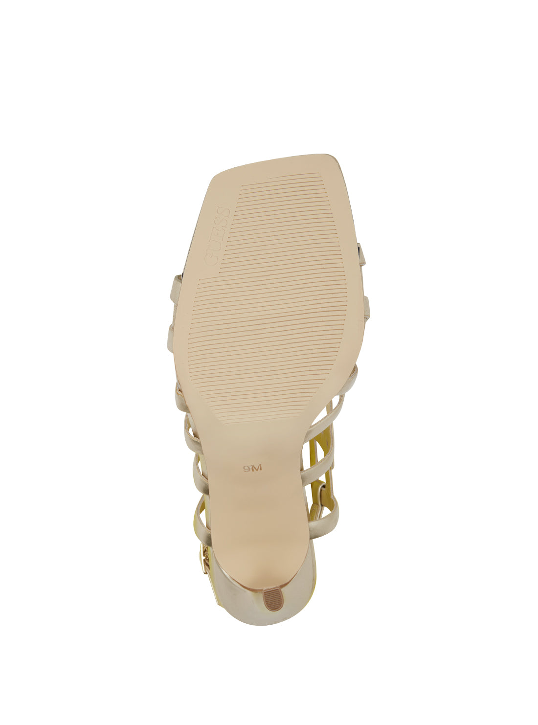 GUESS Women's Gold Teama Strappy High Heels TEAMA Bottom View