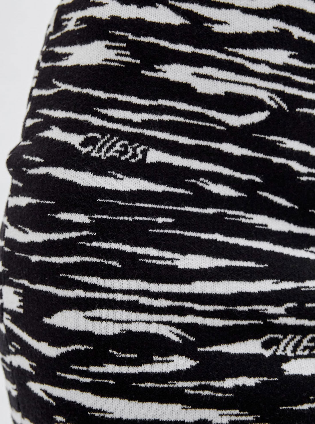 GUESS Women's Guess Originals Black Zebra Mini Skirt W2BR67Z3382 Detail View